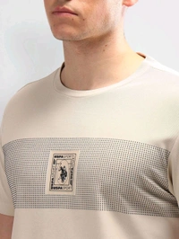 U.S POLO ASSN. Beige Printed T-Shirt - Salomie, M
