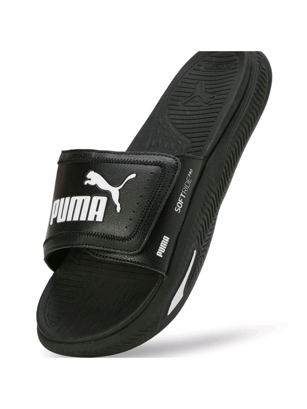 Puma  Soft Ride Pro 24 V Res Unisex Black Sliders - Black, UK 07