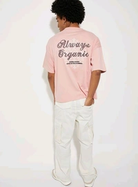 URB_N Men Back Printed Boxy Fit T-shirt - Pink, M