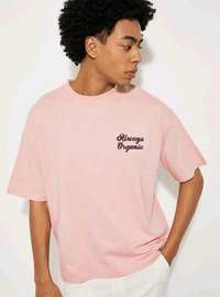 URB_N Men Back Printed Boxy Fit T-shirt - Pink, M