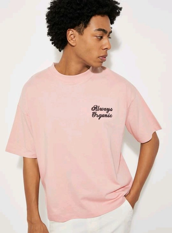 URB_N Men Back Printed Boxy Fit T-shirt - Pink, M