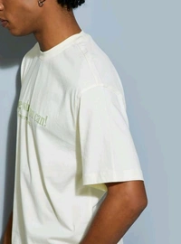URB_N Men Printed Oversized T-shirt - White, S
