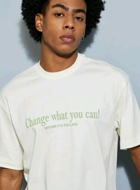 URB_N Men Printed Oversized T-shirt - White, 2XL