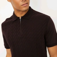 URB_N Men Textured Regular Fit Polo T-shirt - Oil, M