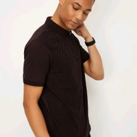 URB_N Men Textured Regular Fit Polo T-shirt - Oil, M