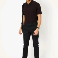 URB_N Men Textured Regular Fit Polo T-shirt - Oil, M