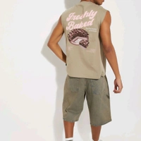 URB_N Men Printed Oversized T-shirt - Pearl Bush, M