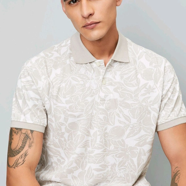 URB_N Men Printed Polo T-shirt - Mercury, 2XL