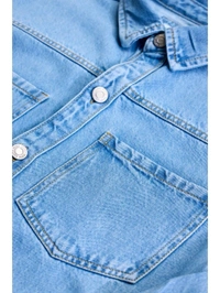 Snitch Light Blue Relaxed Fit Denim Shirt - San Marino, XL