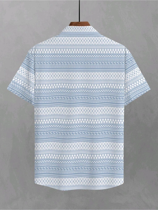 BULLMER Trendy Printed Blue Causal Shirt for Men - Periwinkle, L