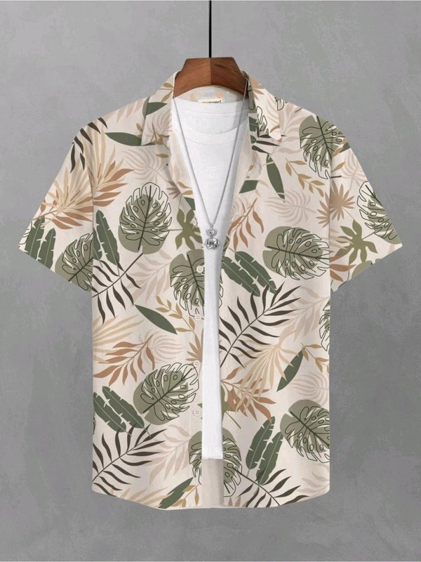 BULLMER Trendy Printed Green Causal Shirt for Men - Merino, L