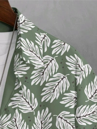 BULLMER Trendy Printed Olive Causal Shirt for Men - Surf Crest, M