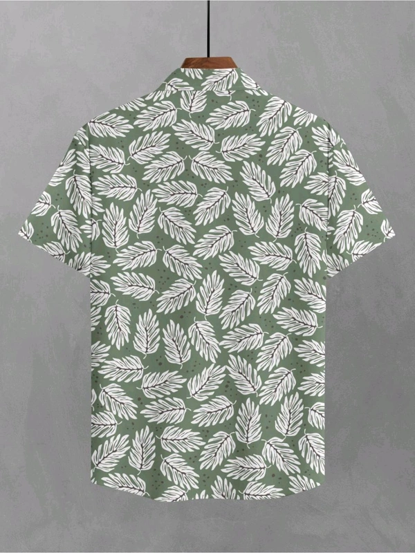 BULLMER Trendy Printed Olive Causal Shirt for Men - Surf Crest, XL