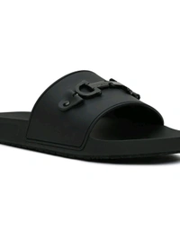 Aldo Men Black Single Strap Sliders - Black, UK 07