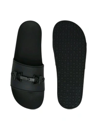Aldo Men Black Single Strap Sliders - Black, UK 07