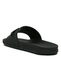 Aldo Men Black Single Strap Sliders - Black, UK 07