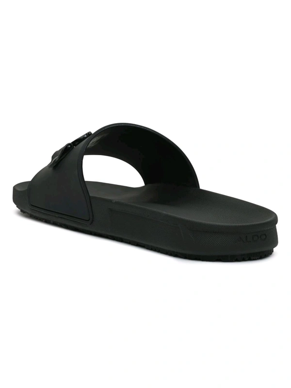 Aldo Men Black Single Strap Sliders - Black, UK 07
