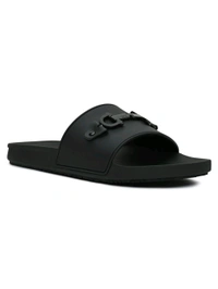 Aldo Men Black Single Strap Sliders - Black, UK 07