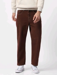 Urbano Fashion Mens Brown Loose Fit Washed Jeans Non-Stretchable - Cocoa Bean, 30