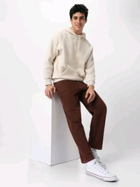 Urbano Fashion Mens Brown Loose Fit Washed Jeans Non-Stretchable - Cocoa Bean, 30