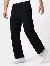 Urbano Fashion Mens Black Loose Fit Washed Jeans Non-Stretchable - Black, 38