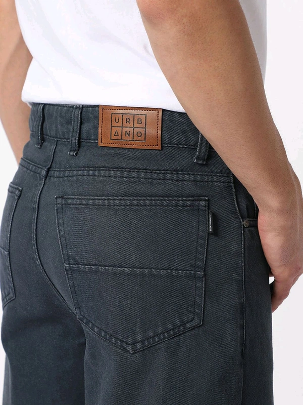 Urbano Fashion Mens Grey Loose Fit Washed Jeans Non-Stretchable - Dorado, 32