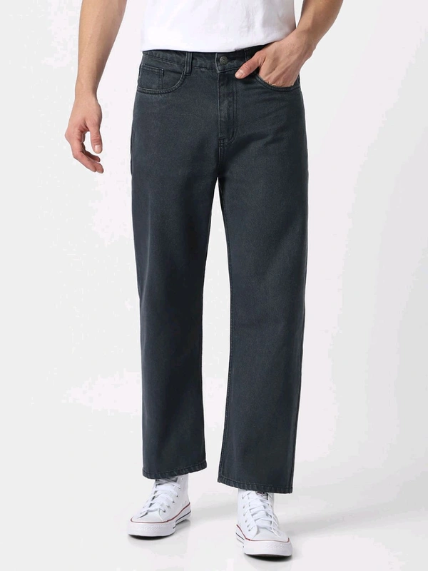 Urbano Fashion Mens Grey Loose Fit Washed Jeans Non-Stretchable - Dorado, 34