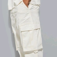 URB_N Men Textured Cargo Parachute Trousers - White, 30