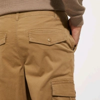 URB_N Men Textured Cargo Parachute Trousers - Raw Sienna, 36