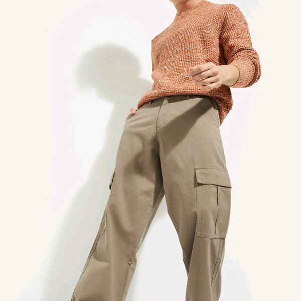 URB_N Men Solid Cargo Trousers - Tan, 28