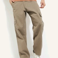 URB_N Men Solid Cargo Trousers - Tan, 28