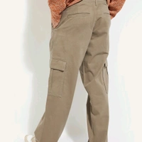 URB_N Men Solid Cargo Trousers - Tan, 36