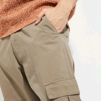 URB_N Men Solid Cargo Trousers - Tan, 36