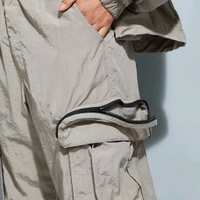 URB_N Men Solid Parachute Pants with Cargo Pockets - Mercury, 32