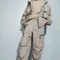 URB_N Men Solid Parachute Pants with Cargo Pockets - Mercury, 32