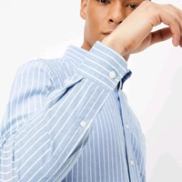 URB_N Men Striped Slim Fit Shirt
 - Periwinkle Gray, S