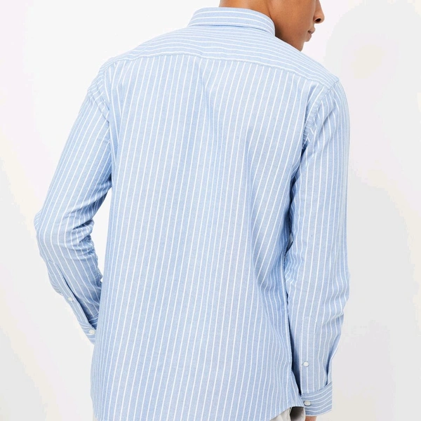 URB_N Men Striped Slim Fit Shirt
 - Periwinkle Gray, S