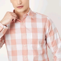 URB_N Men Checked Slim Fit Shirt
 - Pink, M