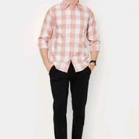 URB_N Men Checked Slim Fit Shirt
 - Pink, XL