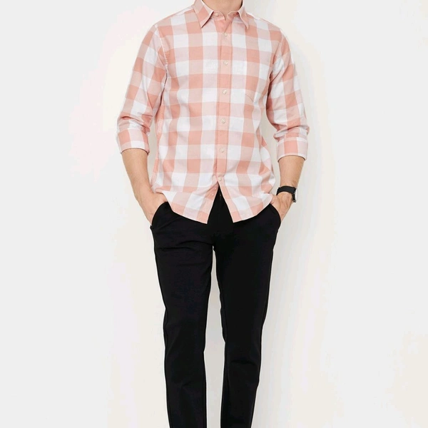 URB_N Men Checked Slim Fit Shirt
 - Pink, XL