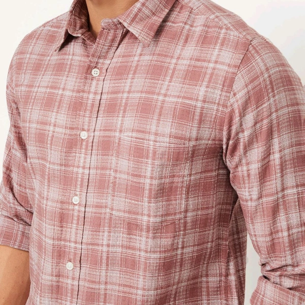 URB_N Men Checked Slim Fit Shirt
 - Lavender blush, XL