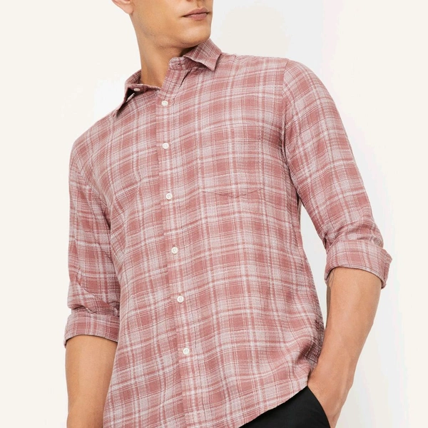 URB_N Men Checked Slim Fit Shirt
 - Lavender blush, XL