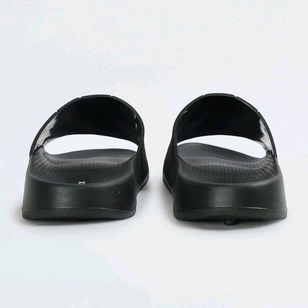 Zorva Men Textured Open-Toe Sliders - Black, UK 10