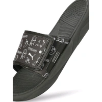 Puma Royal Cat Comfort Stablex Men Black Sliders - Dove Gray, UK 06