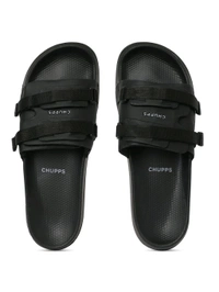 Chupps Bandwidth Sliders Men Casual Sliders Black - Black, UK 10