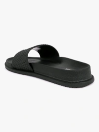 Cantabil Men Black Comfortable Self Design Sliders - Black, UK 10