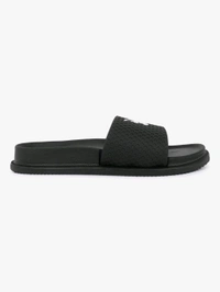 Cantabil Men Black Comfortable Self Design Sliders - Black, UK 10