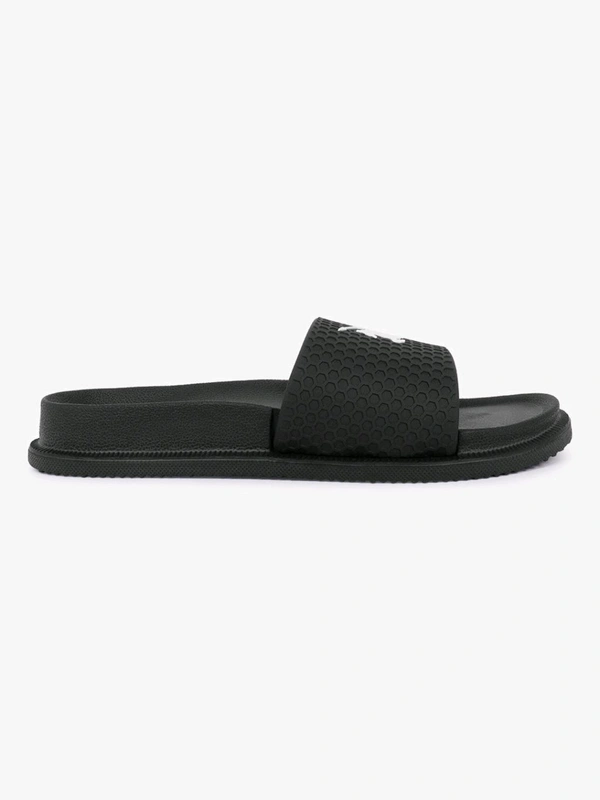 Cantabil Men Black Comfortable Self Design Sliders - Black, UK 10