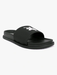 Cantabil Men Black Comfortable Self Design Sliders - Black, UK 10