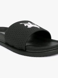 Cantabil Men Black Comfortable Self Design Sliders - Black, UK 11